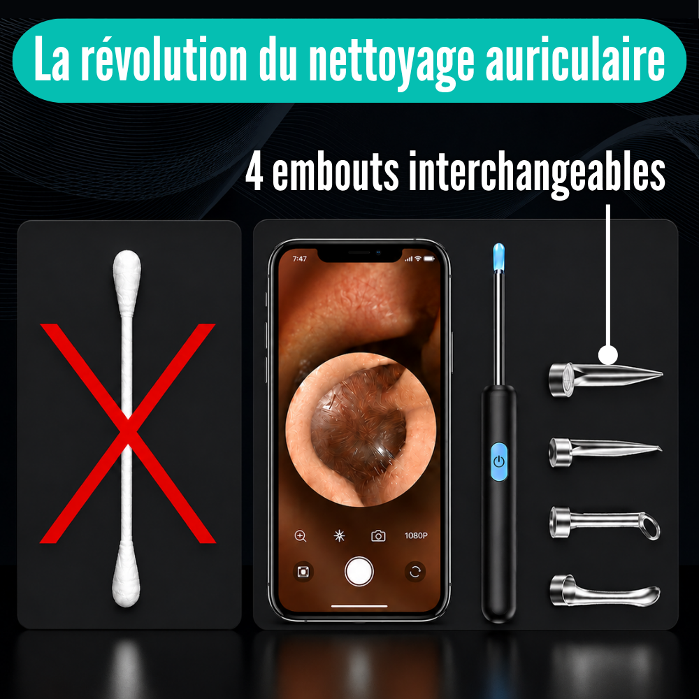 VisuClean™ | Kit de Nettoyage des Oreilles à Caméra Connectée