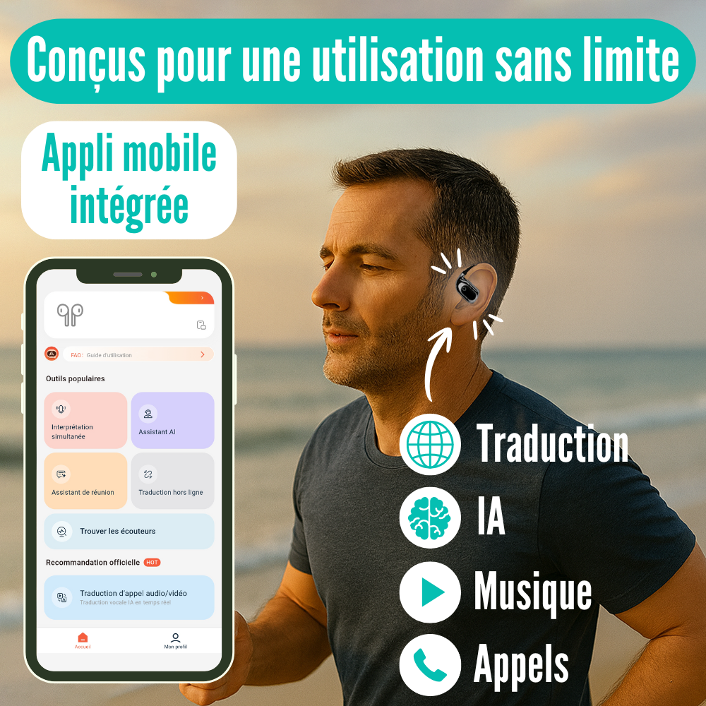 HeloSpeak™ | Écouteurs avec Traduction Instantanée