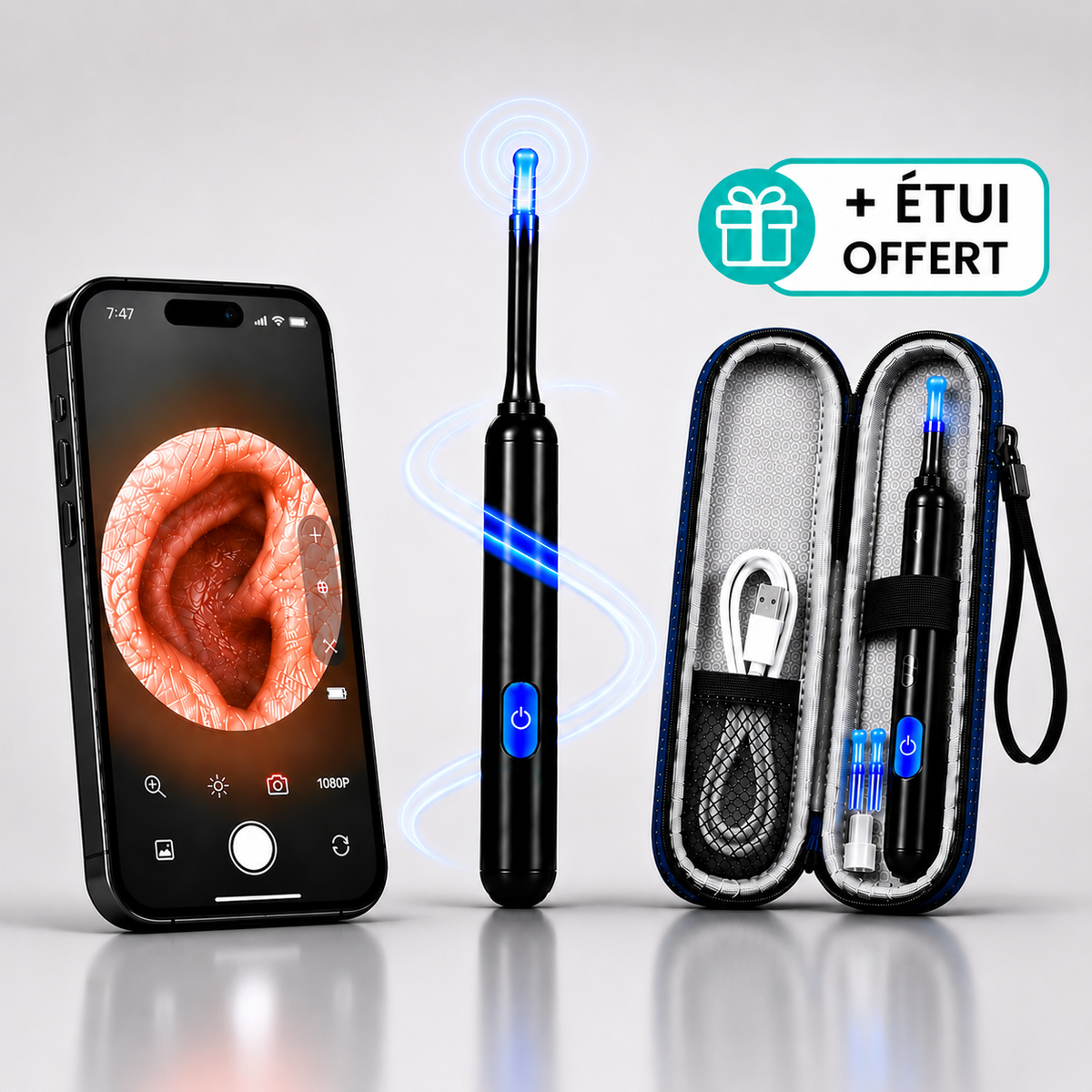VisuClean™ | Kit de Nettoyage des Oreilles à Caméra Connectée